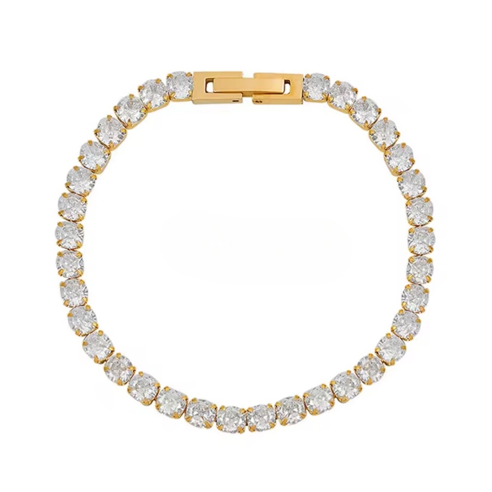 NEW 18K GOLD PLATED TENNIS BRACELET – AAA CUBIC ZIRCONIA – WATERPROOF LUXURY